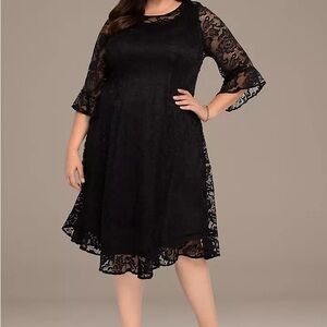 Betsey Johnson Black Lace Midi Dress